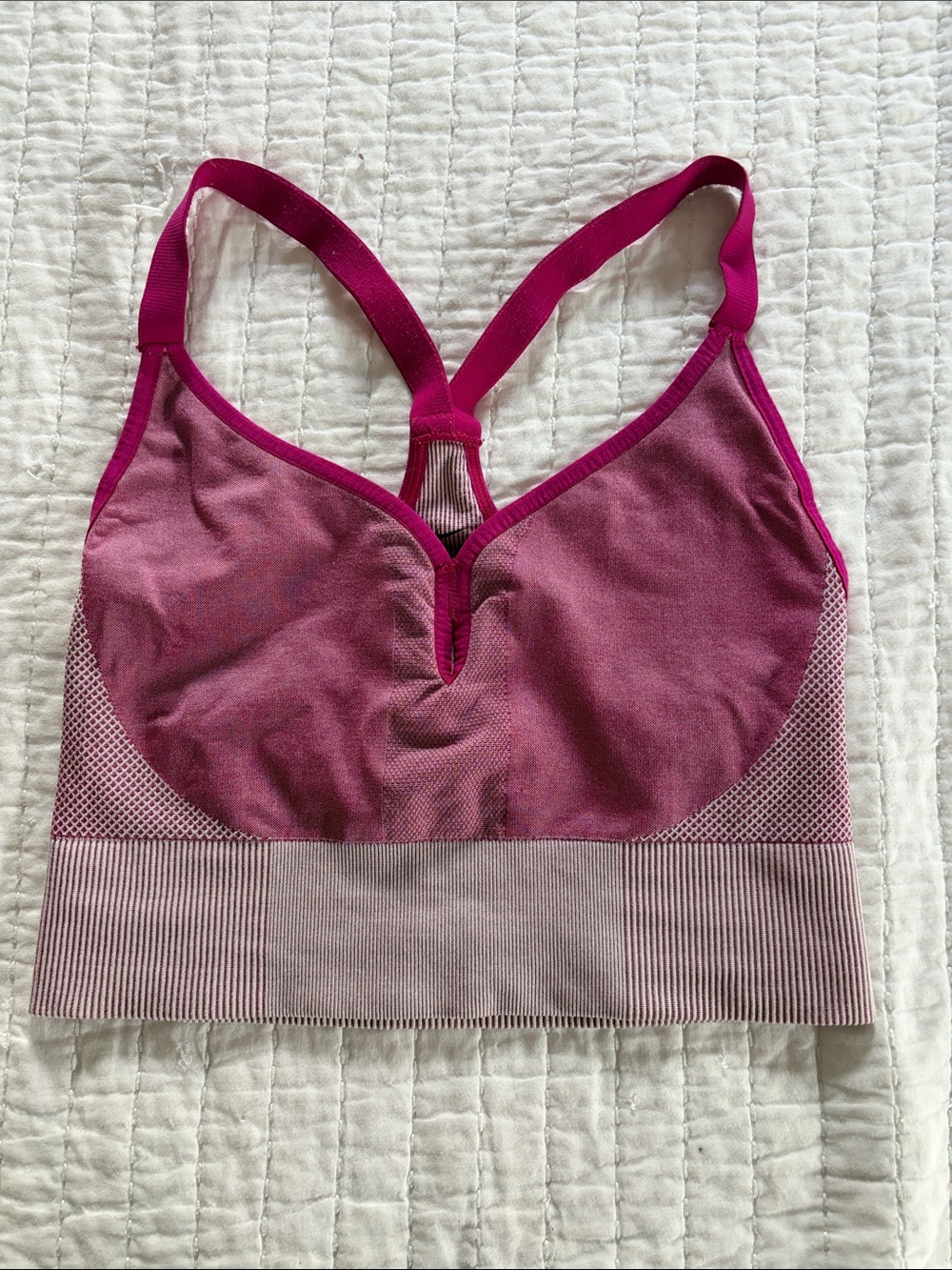 Nike Magenta & Light Pink Seamless Racerback Sports Bra